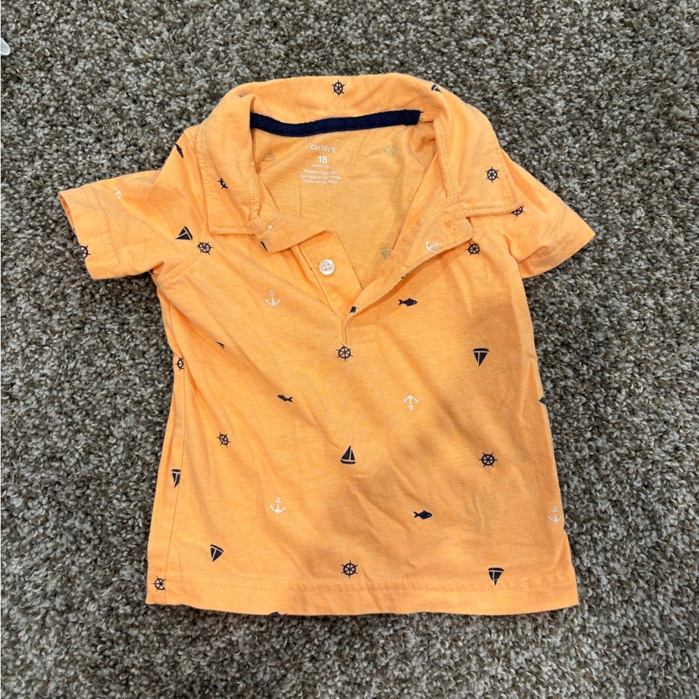 Carter's Orange Classic Polo Shirt Lightweight Cotton Blend